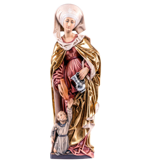 Wooden Statue of St. Elizabeth With Beggar