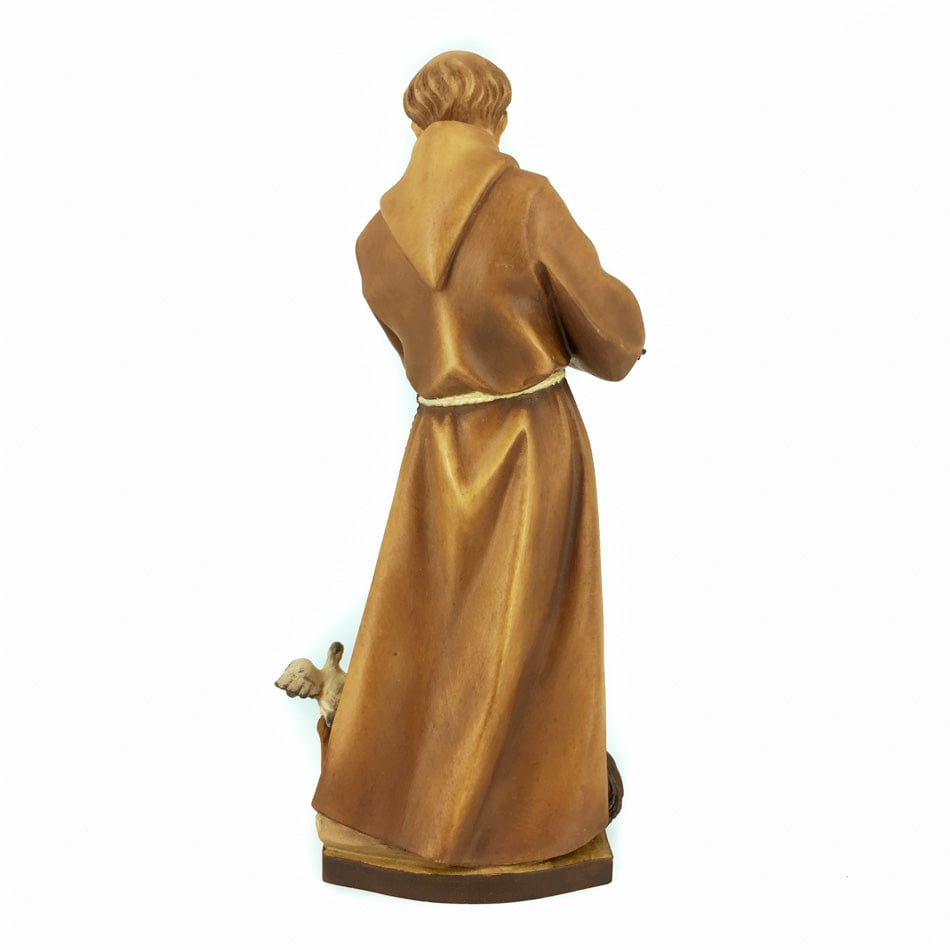 Wooden Statue of St. Francis of Assisi with Cross and Animals