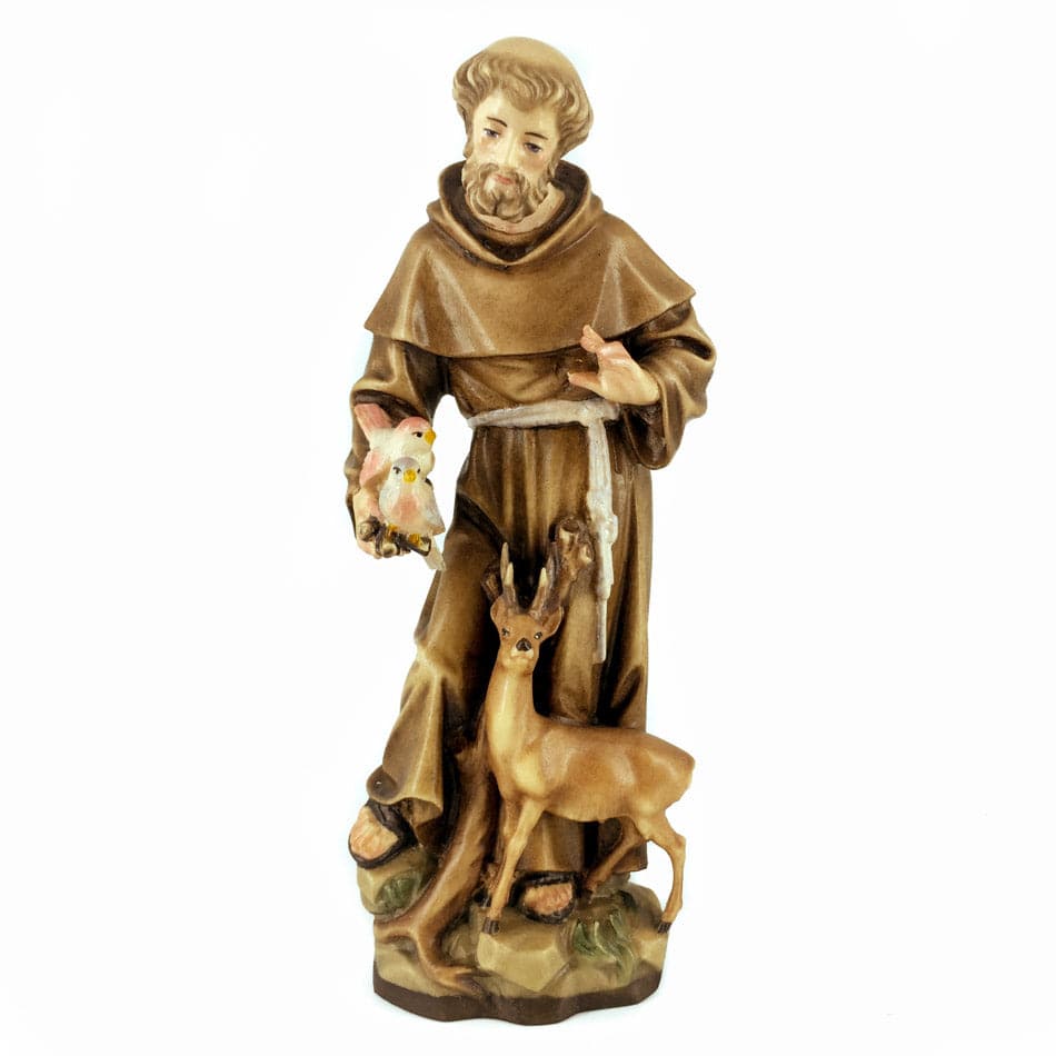Wooden Statue of St. Francis of Assisi with Animals