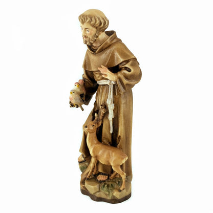 Wooden Statue of St. Francis of Assisi with Animals