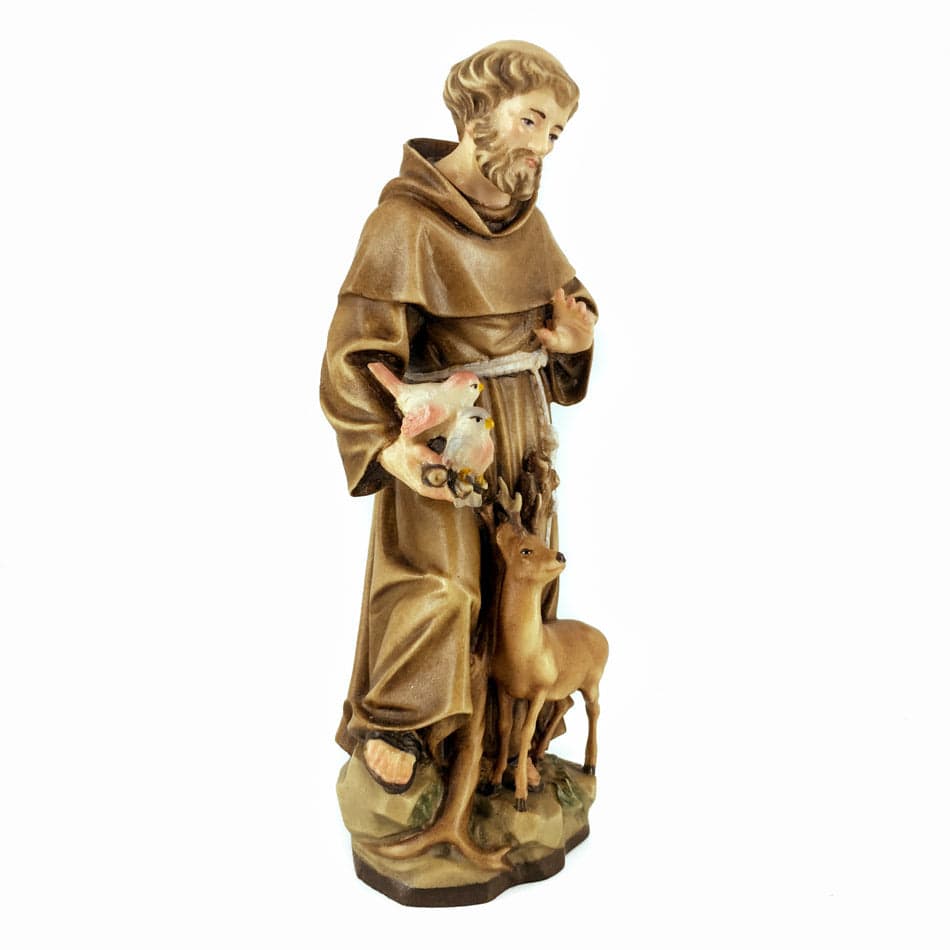 Wooden Statue of St. Francis of Assisi with Animals