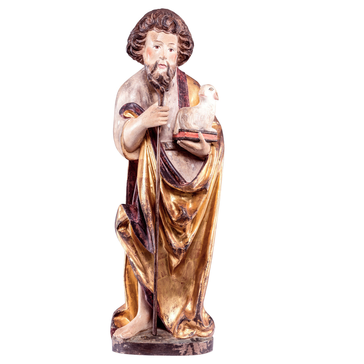 Wooden Statue of St. John With Lamb