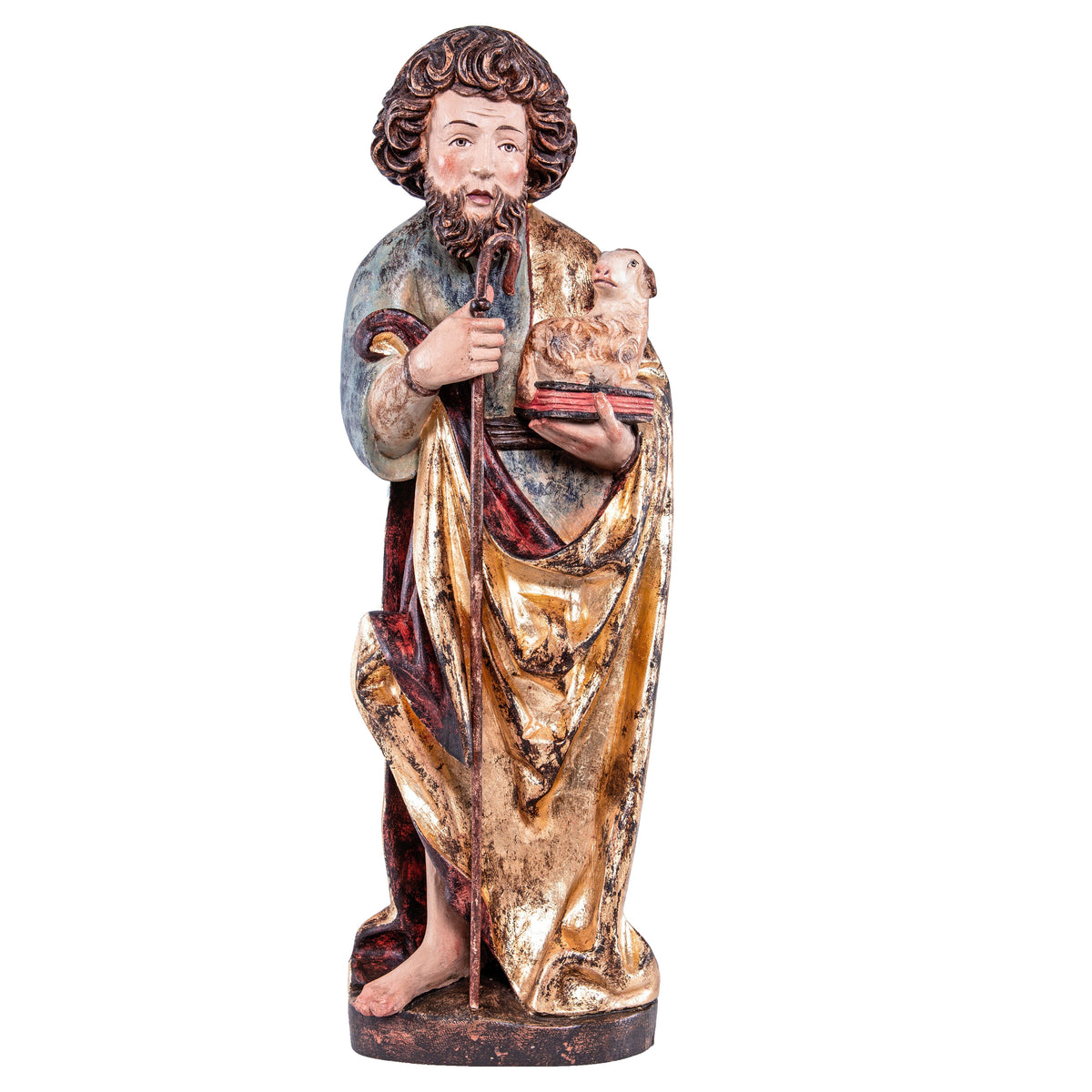 Wooden Statue of St. John With Lamb