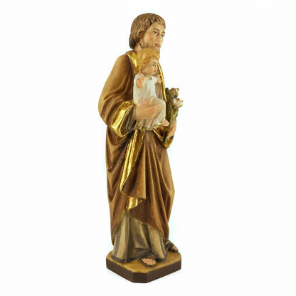 Wooden Statue of St. Joseph the "Righteous Man" with Baby Jesus