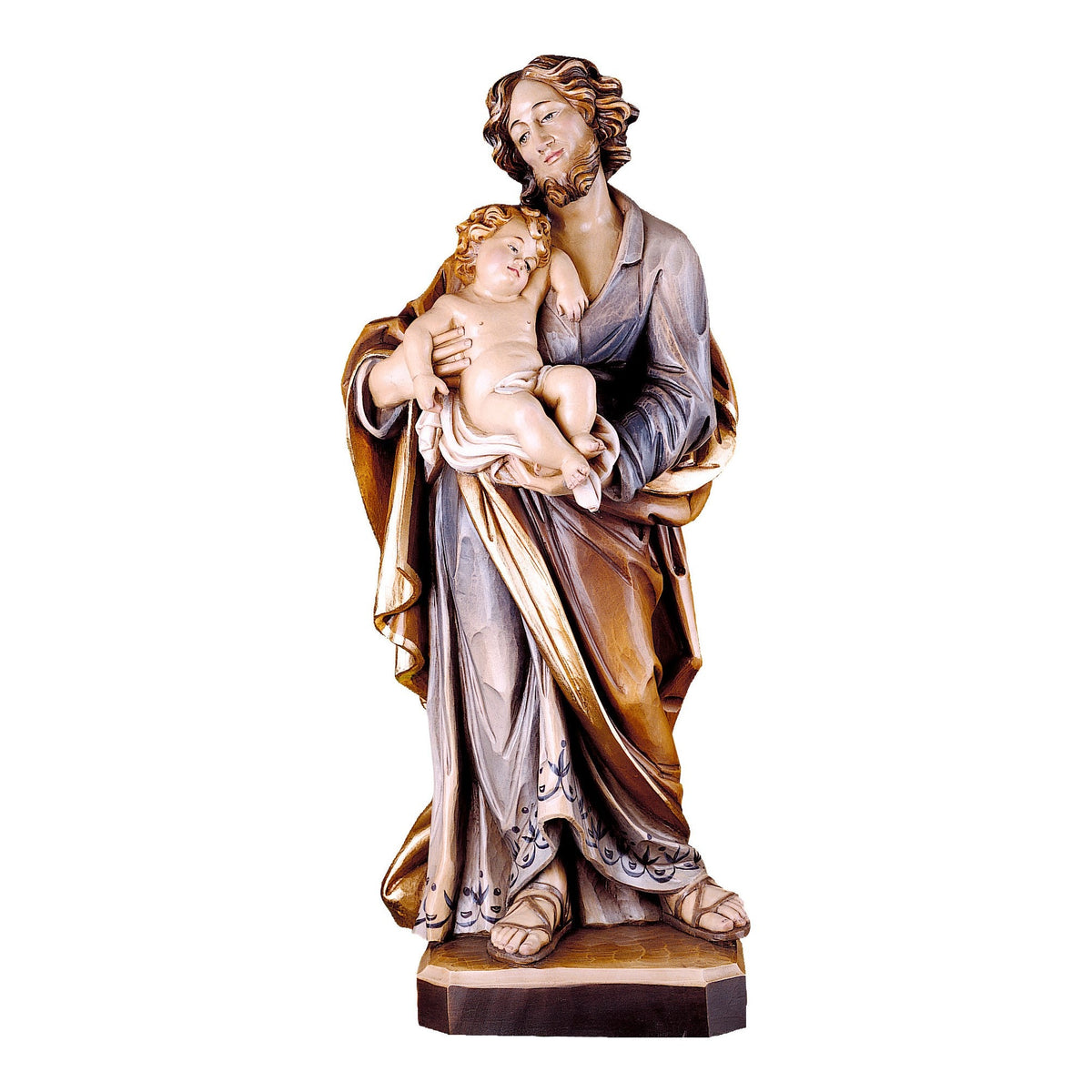 Wooden Statue of St. Joseph With Baby Jesus