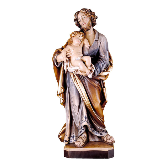 Wooden Statue of St. Joseph With Baby Jesus