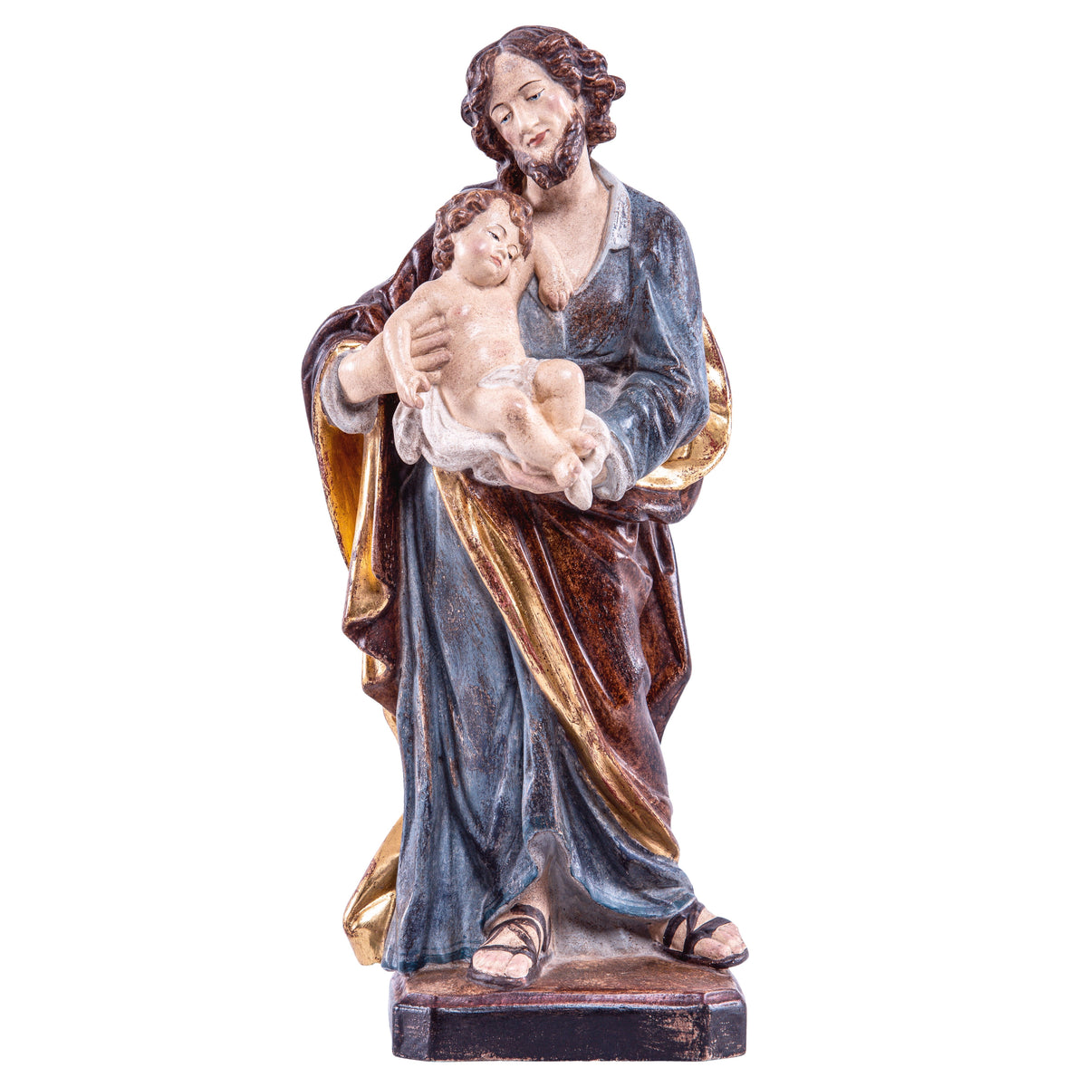 Wooden Statue of St. Joseph With Baby Jesus