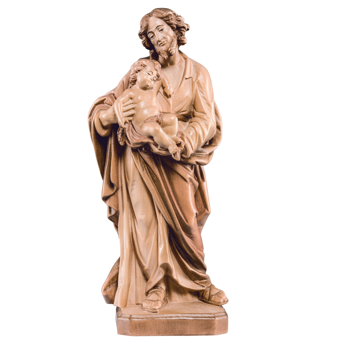 Wooden Statue of St. Joseph With Baby Jesus