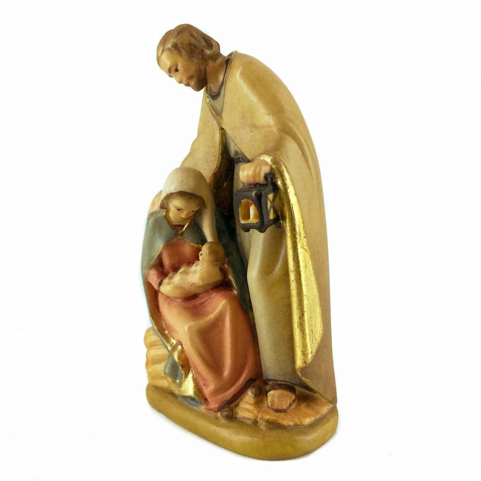 Wooden Statue of the Holy Family with St. Joseph's Holy Cloak