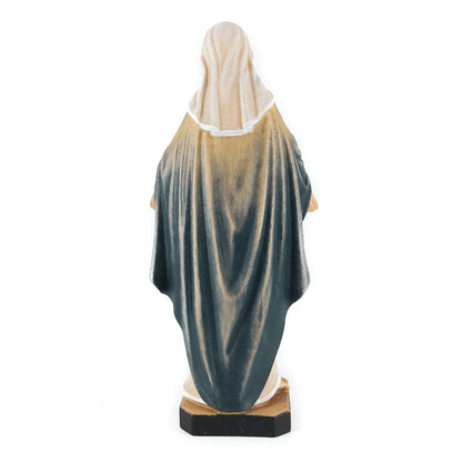 Wooden Statue of the Immaculate Heart of Mary with Blue Veil