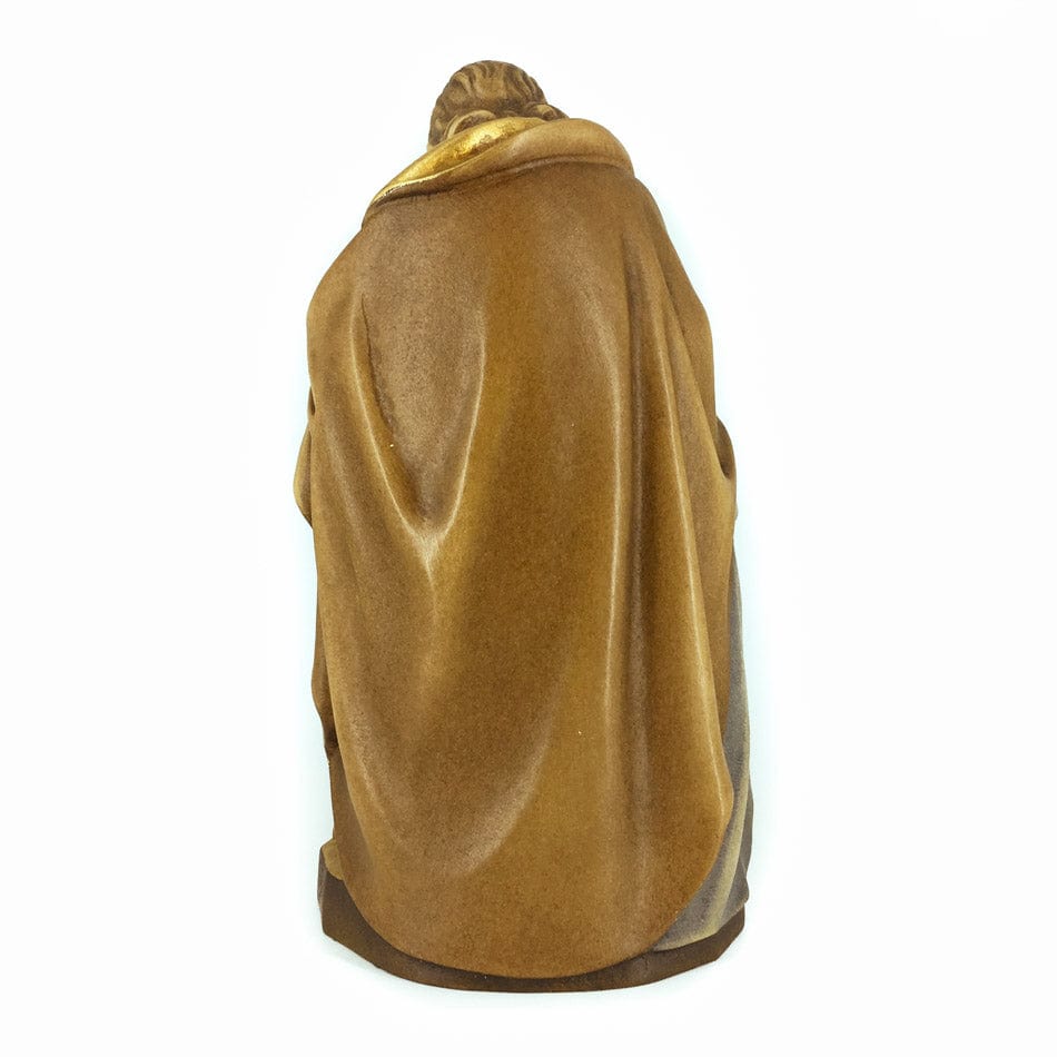 Wooden Statue of the Nativity With St. Joseph Holding a Candle