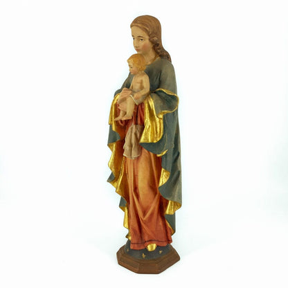 Wooden Statue of the Virgin Mary with Baby Jesus