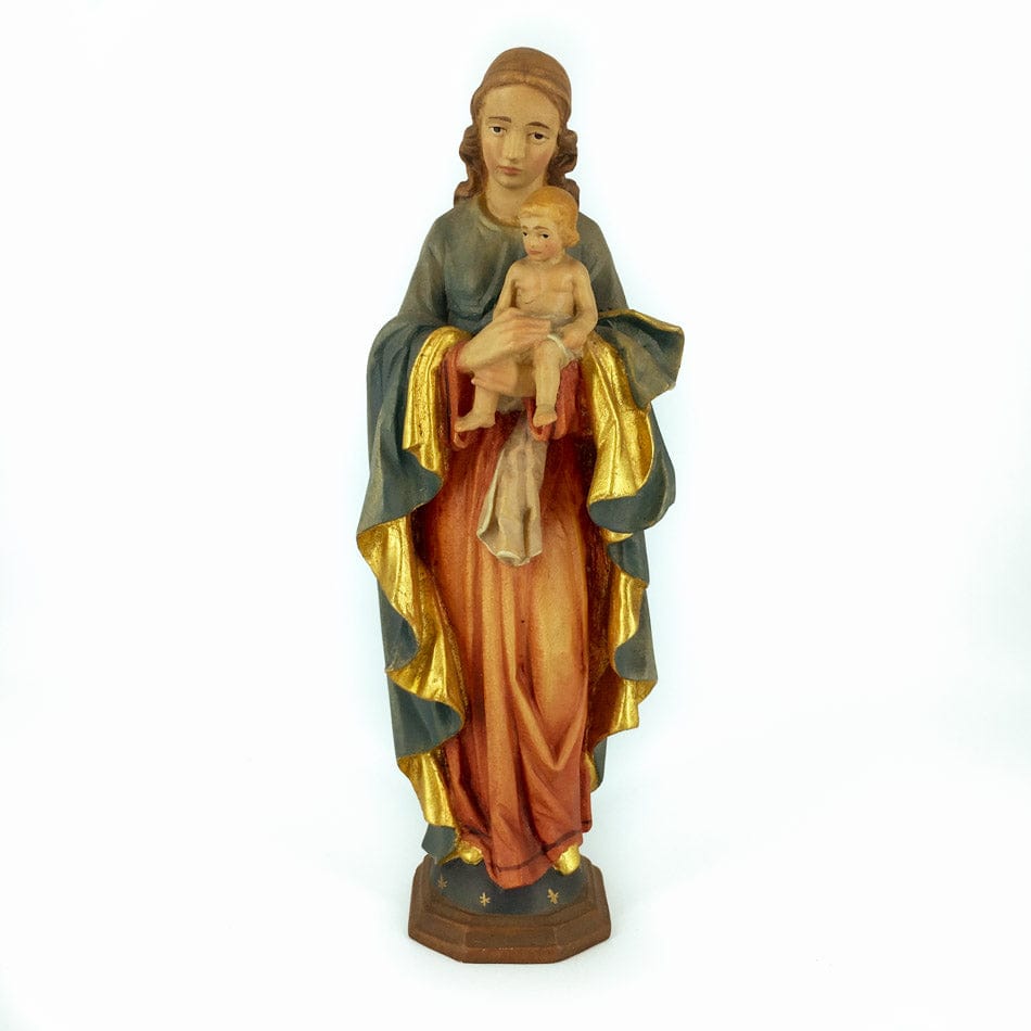 Wooden Statue of the Virgin Mary with Baby Jesus
