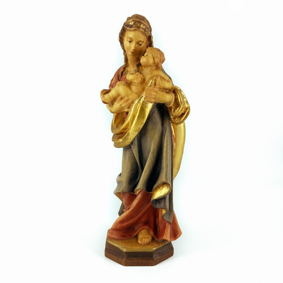 Wooden Statue of the Virgin Mary with Golden Veil