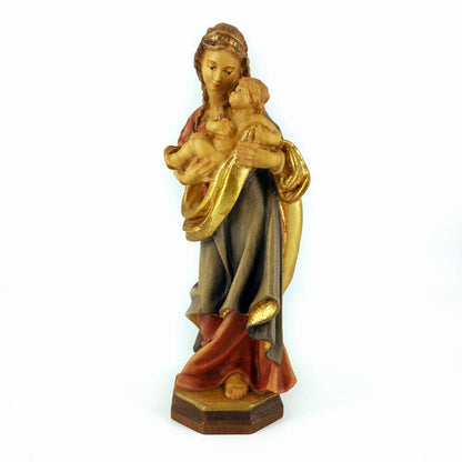 Wooden Statue of the Virgin Mary with Golden Veil