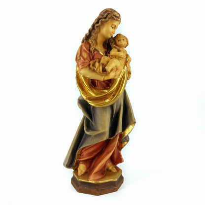 Wooden Statue of the Virgin Mary with Golden Veil