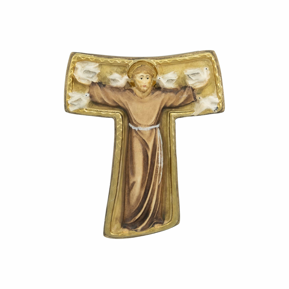 Wooden Tau Cross With St. Francis of Assisi