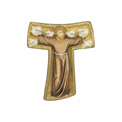 Wooden Tau Cross With St. Francis of Assisi
