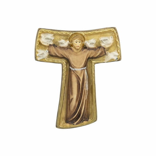 Wooden Tau Cross With St. Francis of Assisi
