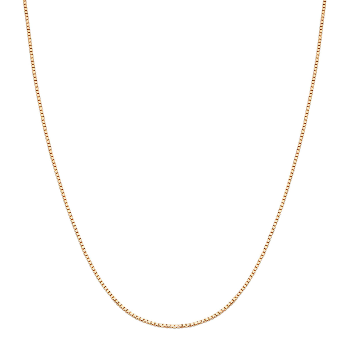 Short Yellow Gold Box Chain Necklace