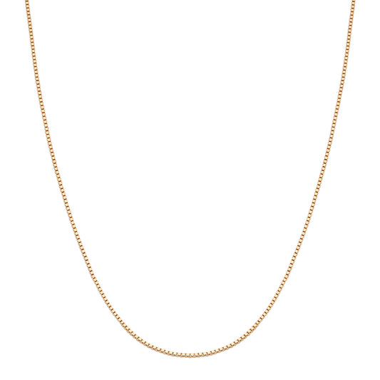 Short Yellow Gold Box Chain Necklace