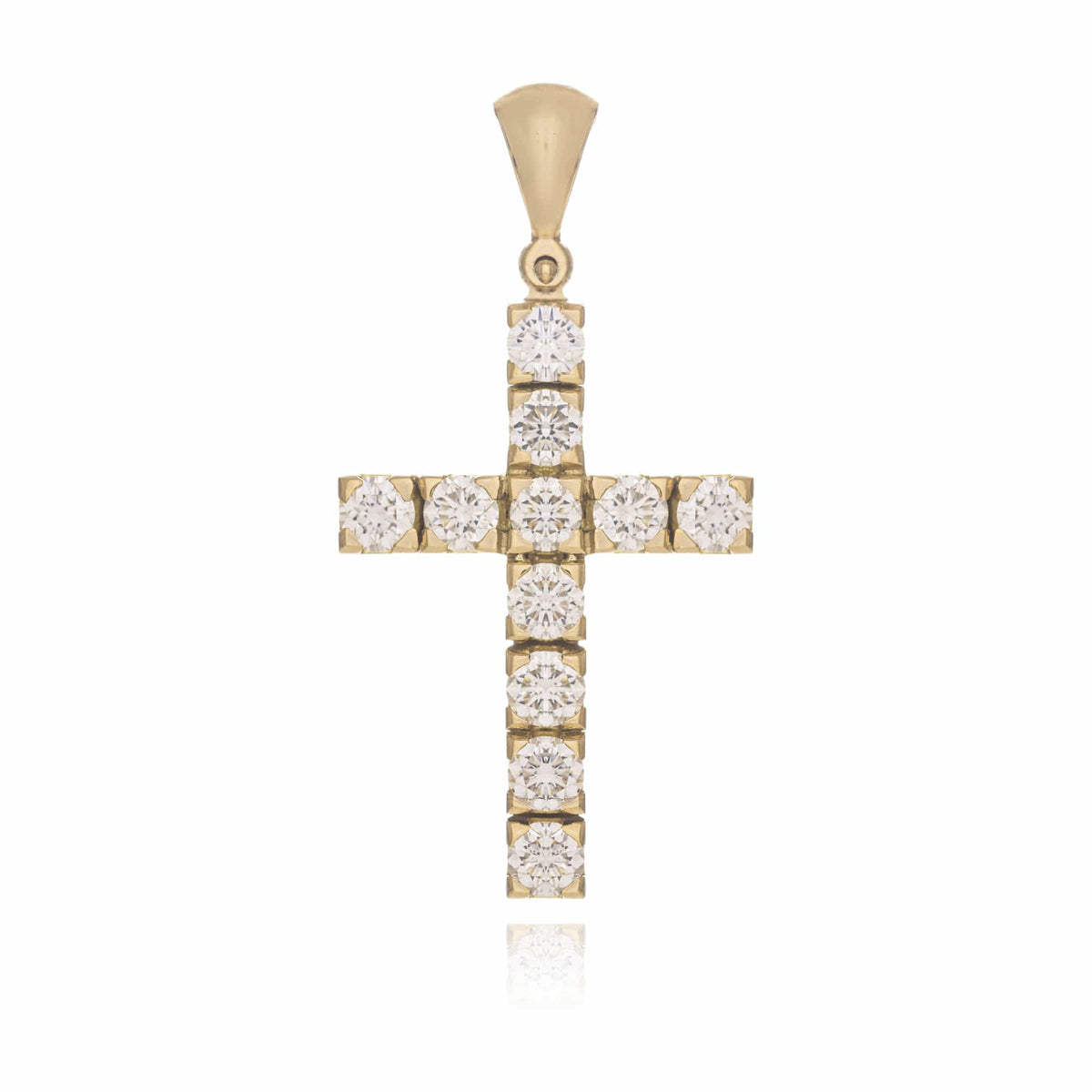 Yellow Gold Cross with Diamonds