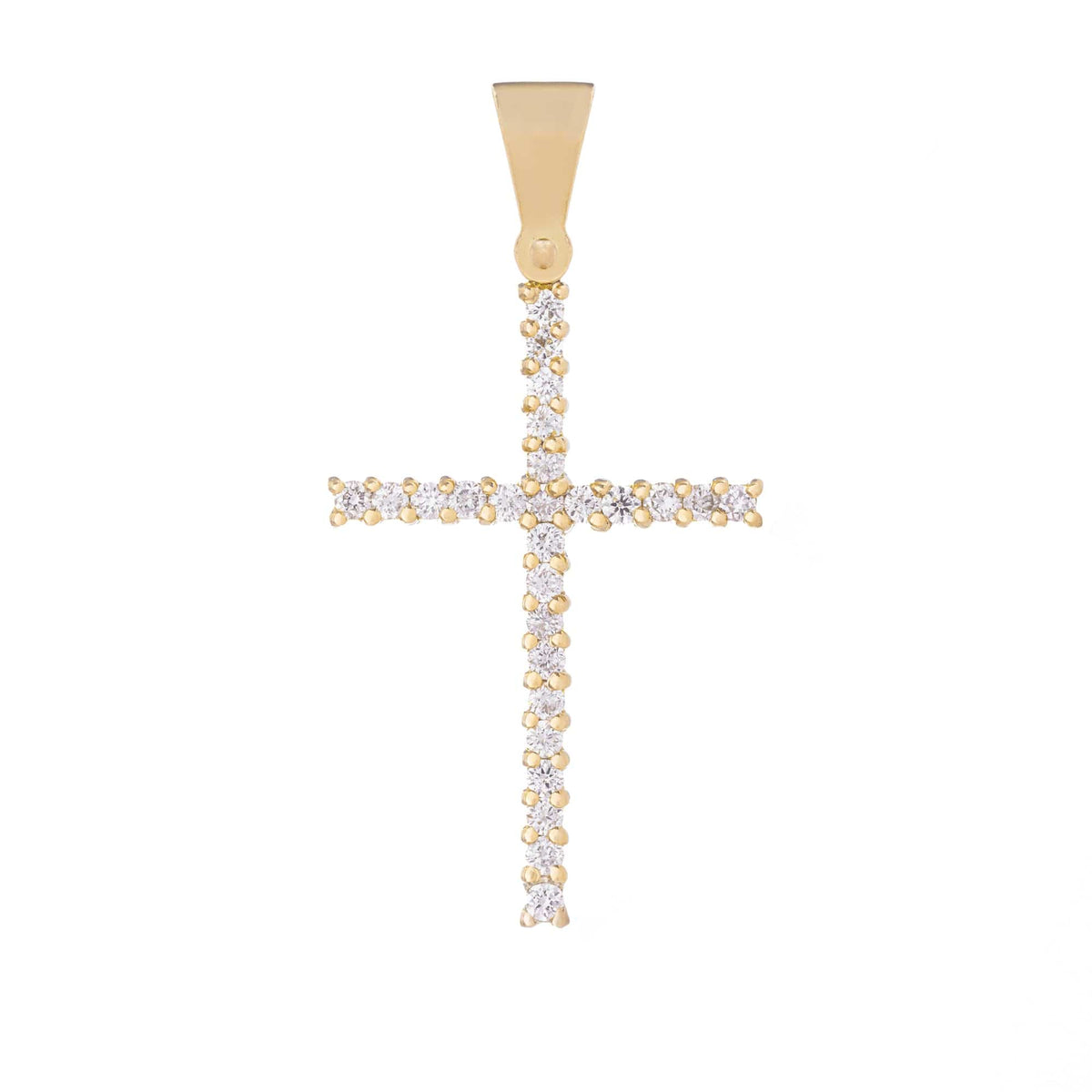 Yellow Gold Cross with Diamonds