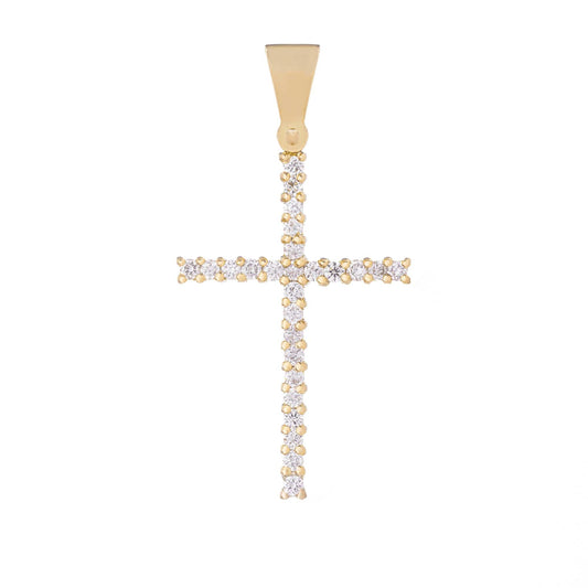 Yellow Gold Cross with Diamonds