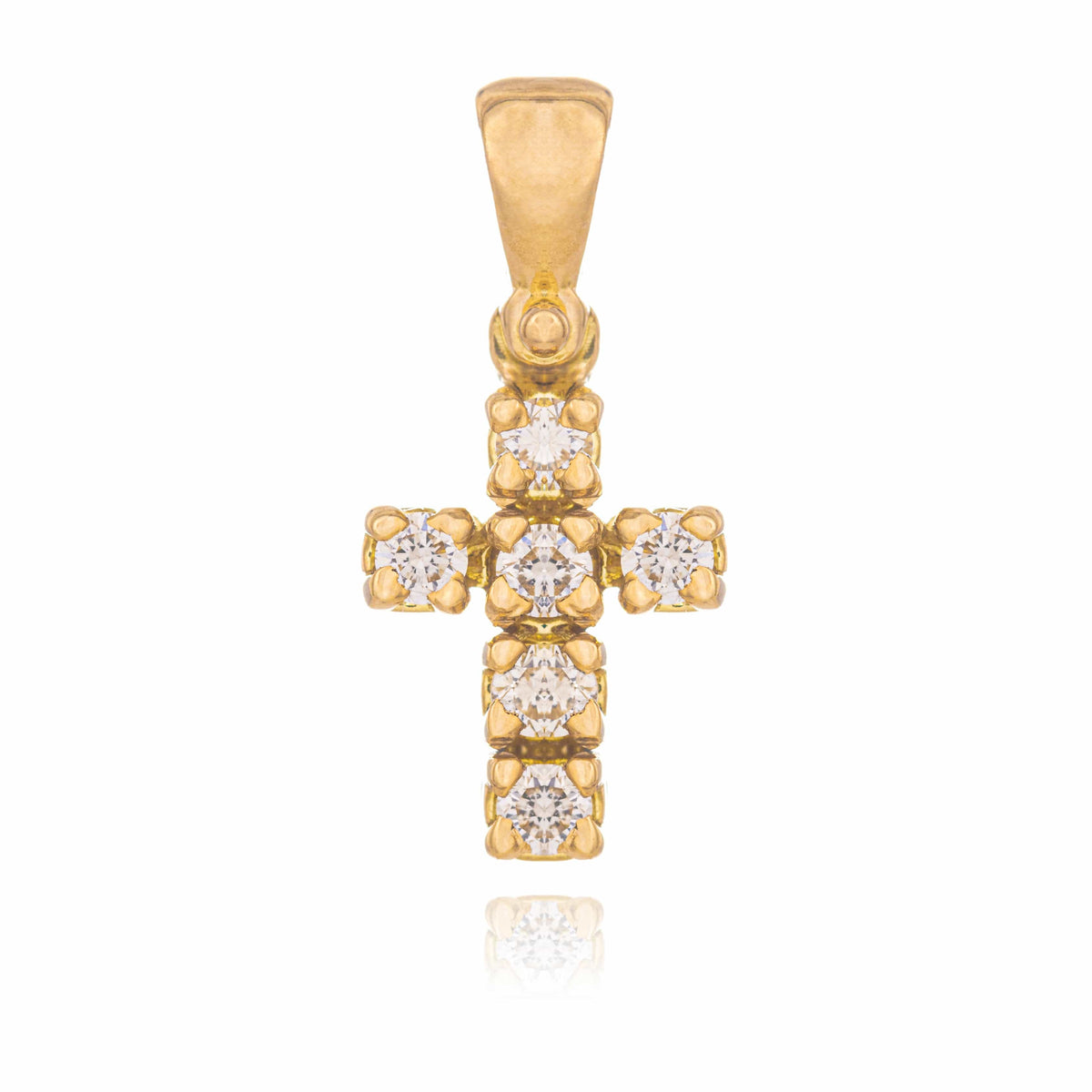 Yellow Gold Cross with Diamonds
