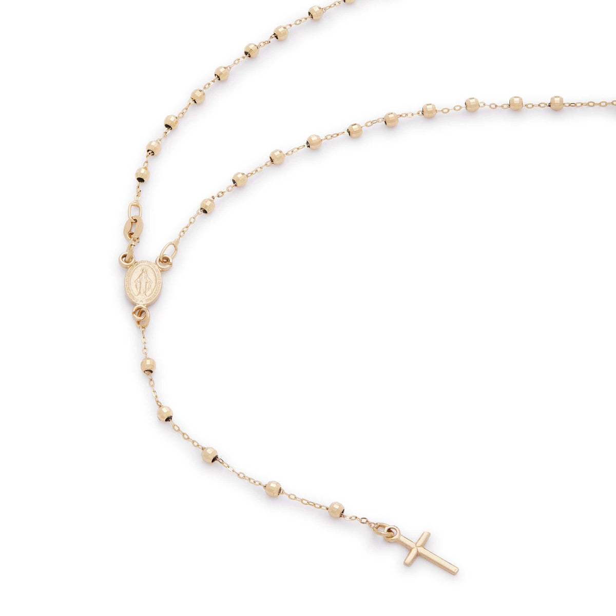 Yellow Gold Faceted Rosary Beads
