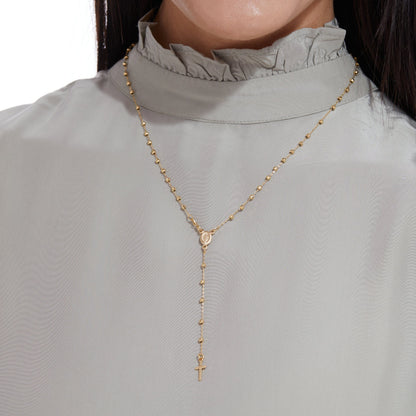 Yellow Gold Faceted Rosary Beads