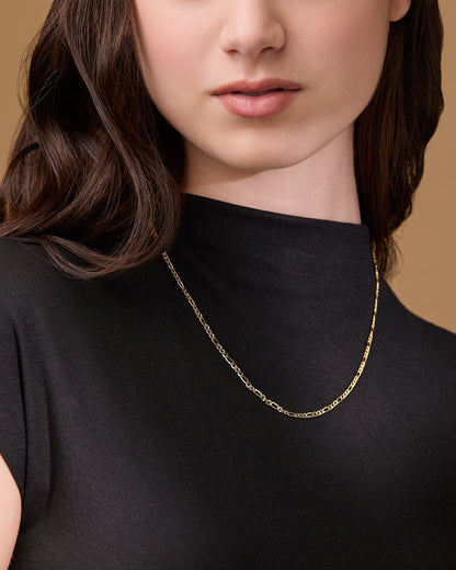Yellow Gold Figaro Chain Necklace