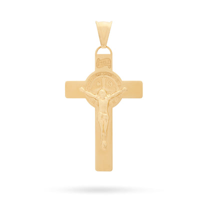 Yellow Gold Flat St. Benedict Crucifix Pendant