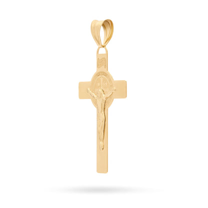 Yellow Gold Flat St. Benedict Crucifix Pendant