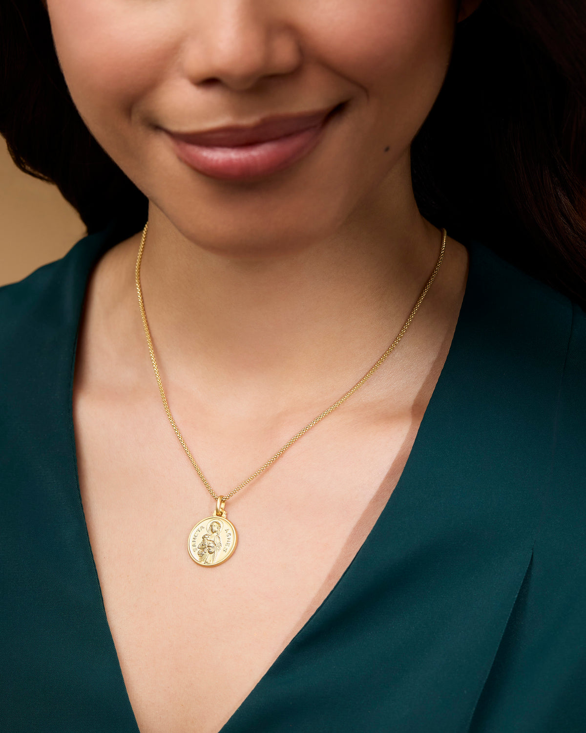 Yellow Gold Medal of St. Agnes of Rome