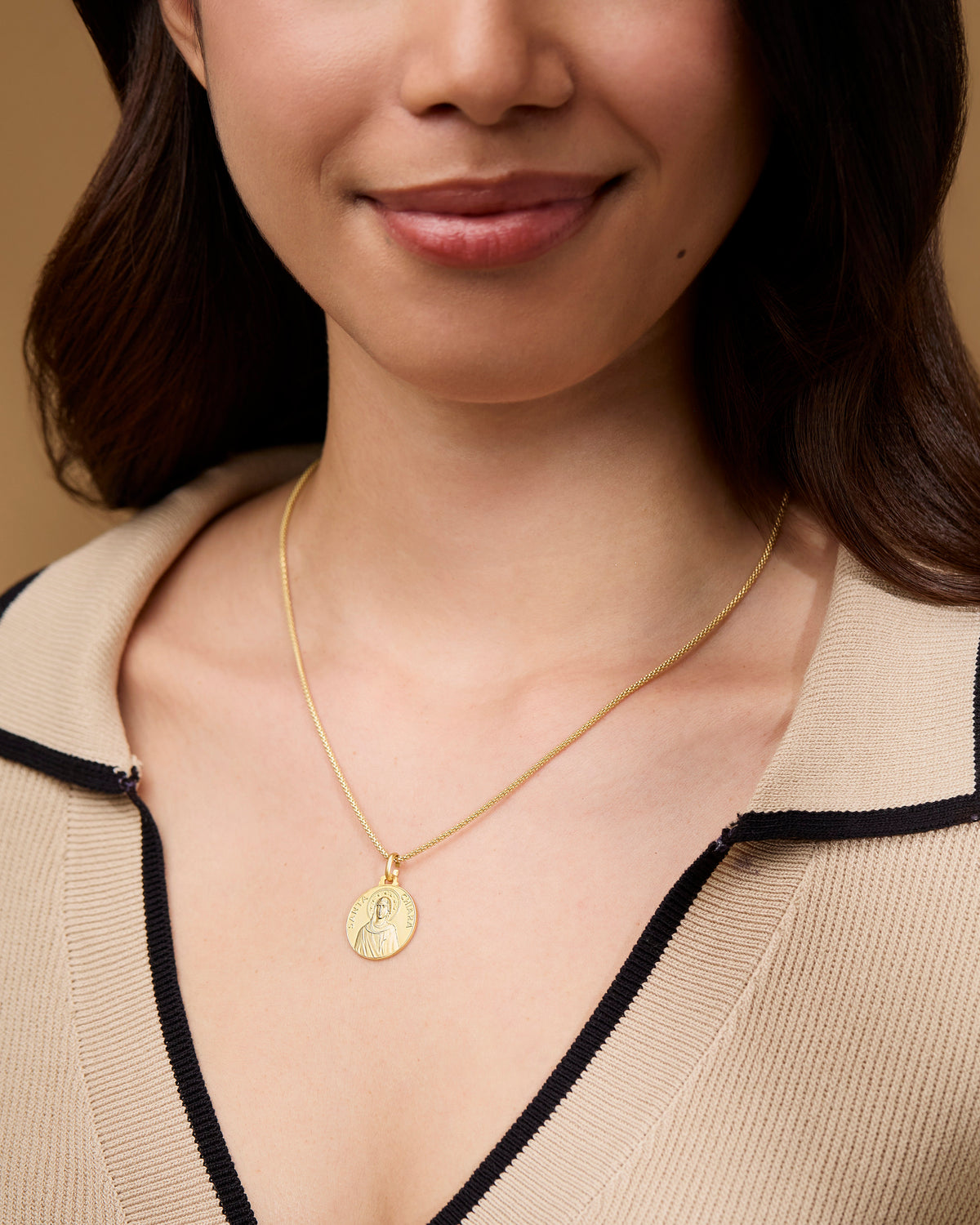 Yellow Gold Medal of St. Clare of Assisi