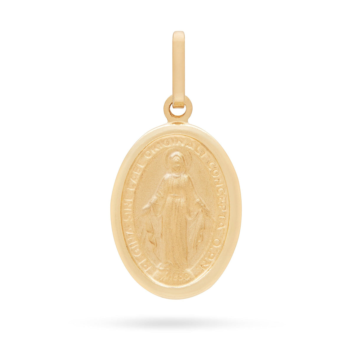 Yellow Gold Miraculous Medal with Long Bail