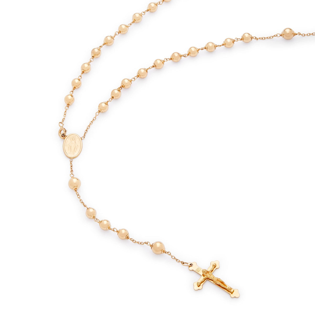 Yellow Gold Miraculous Mary Rosary