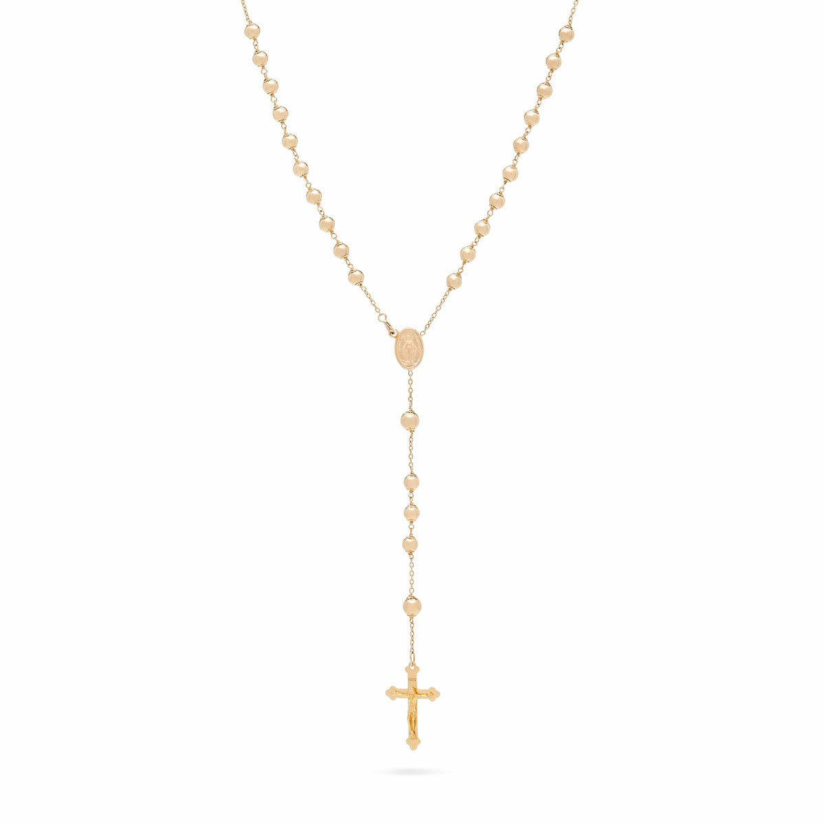 Yellow Gold Miraculous Mary Rosary