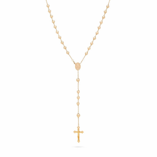 Yellow Gold Miraculous Mary Rosary