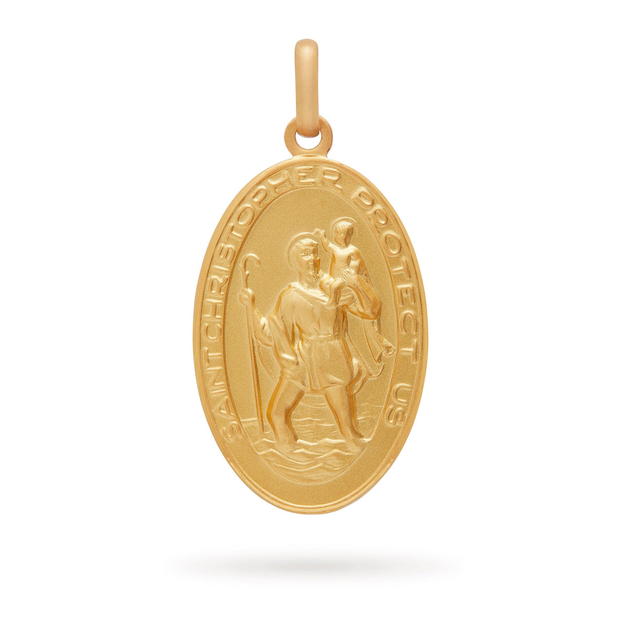 Yellow Gold St. Christopher Oval Medal