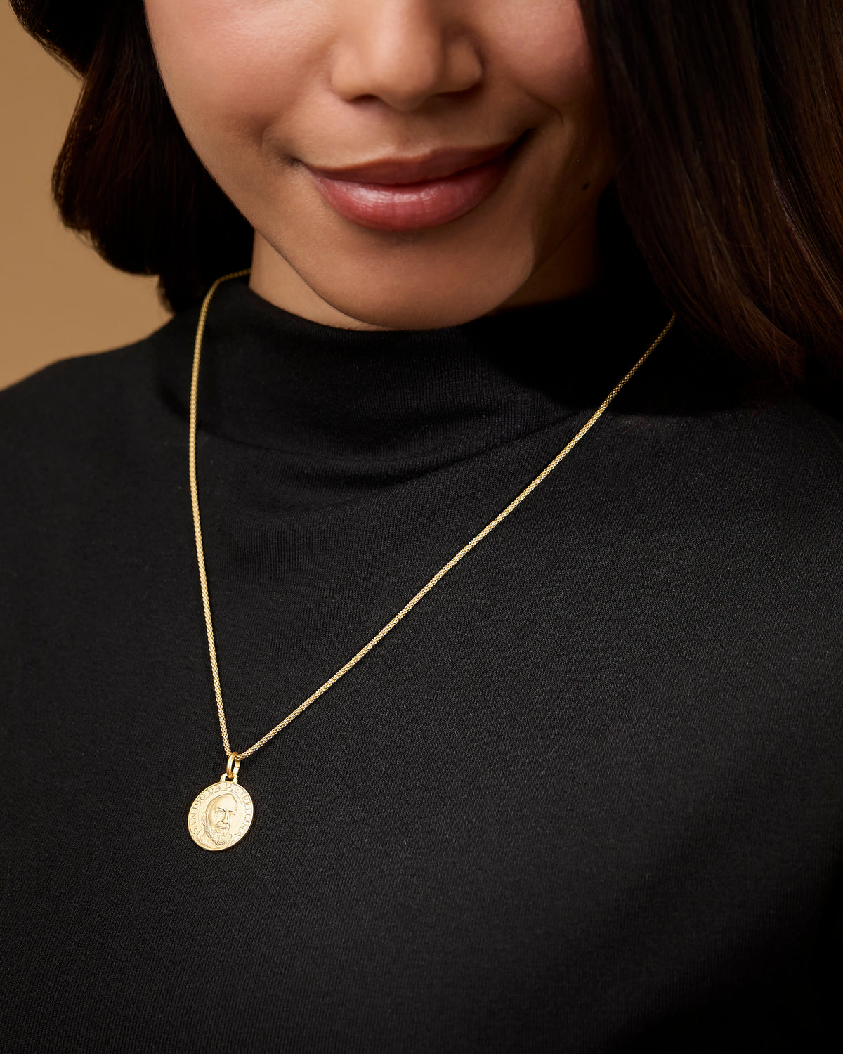 Yellow Gold Padre Pio Medal