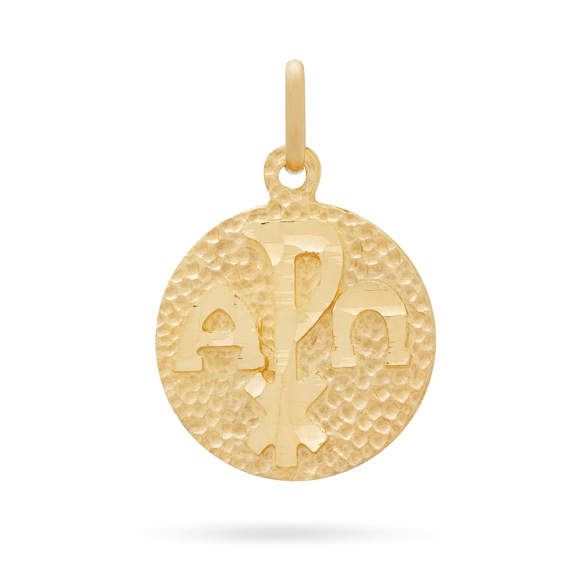 Yellow Gold Chi Rho Medal With Mater Ecclesiae in the Back