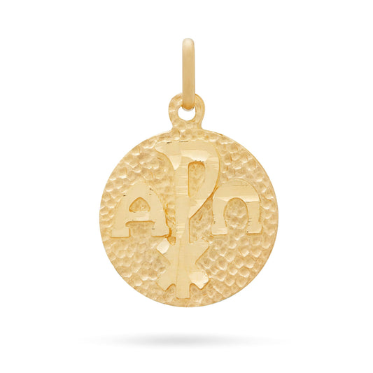 Yellow Gold Chi Rho Medal With Mater Ecclesiae in the Back