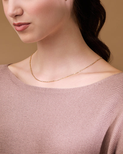 Yellow Gold Rolo Chain Necklace