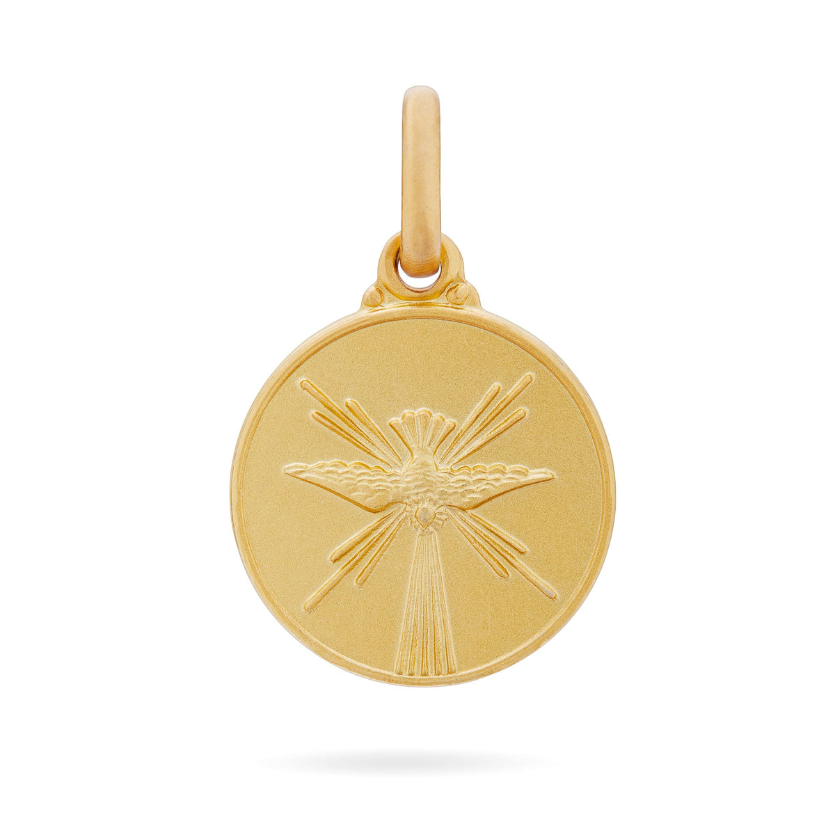 Yellow Gold Rosary Necklace and Holy Spirit Pendant