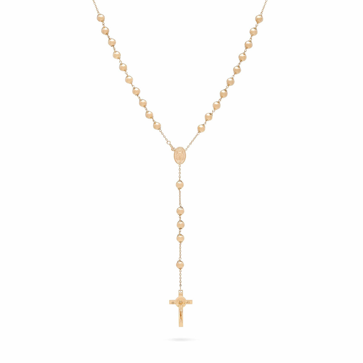 Yellow Gold rosary St Benedict Crucifix