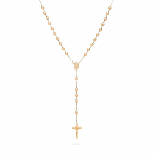 Yellow Gold rosary St Benedict Crucifix