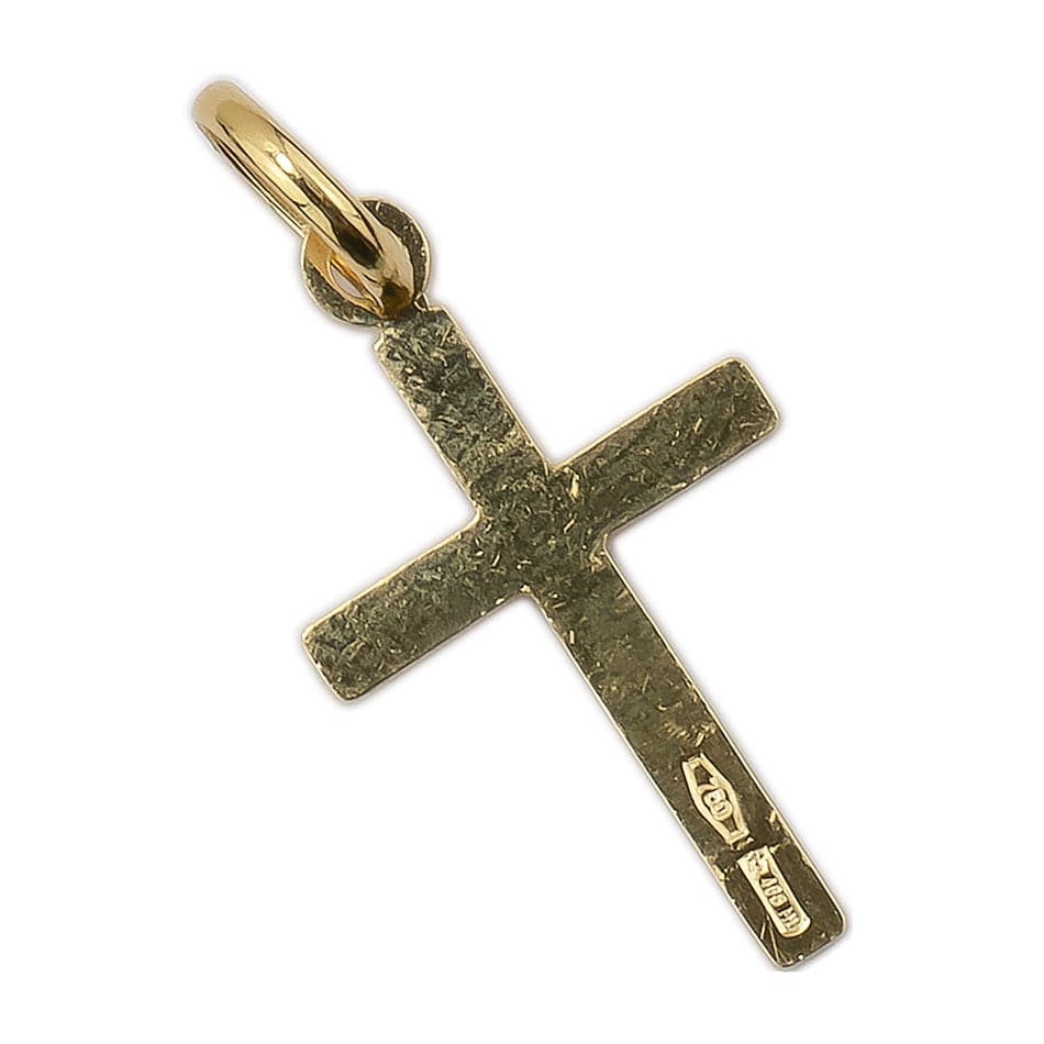 Yellow Gold Satin finish Small cross without Body