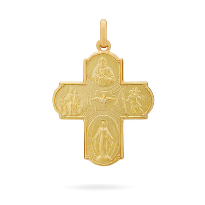 Yellow Gold Scapular Cross Pendant